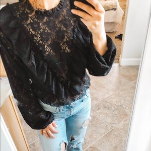 Black lace top